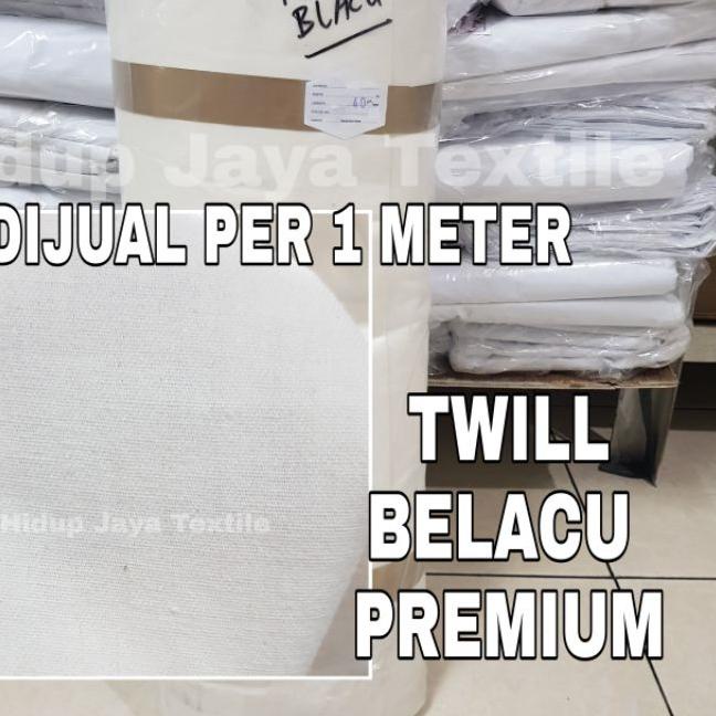 ♨ Kain Belacu Twill Premium Lebar 150 cm Tebal Totebag Blacu Twill Katun per METER ➮