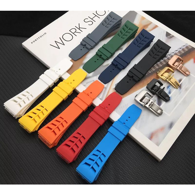 STRAP-TALI JAM TANGAN RM-RICHARD MILLE RUBBER PRIA BAUT