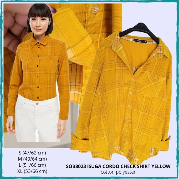 Kemeja Wanita S.Oliver 8023 Isuga Cordo Check Shirt Yellow