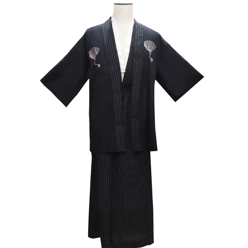 KICO baju tradisional jepang kimono samurai  pria cowok high quality satin cosplay costume formal