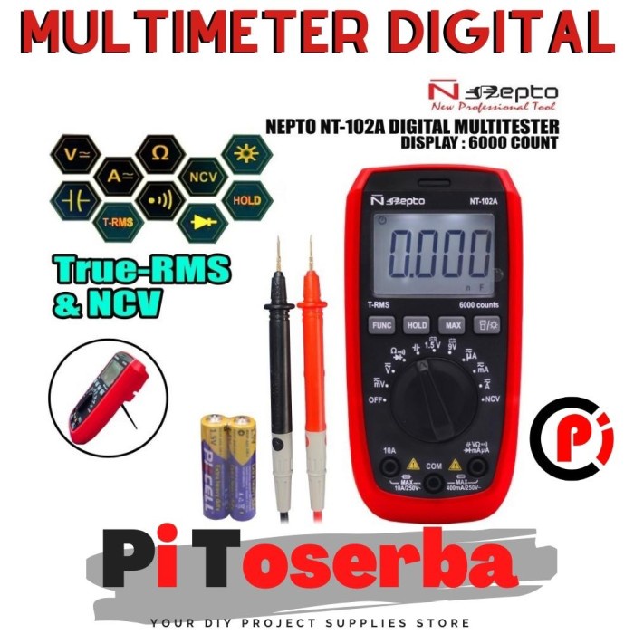 ORIGINAL NEPTO NT-102A Multimeter Tester AVO Digital True RMS dan NCV