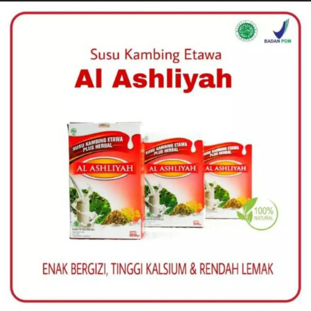 

SUSU AL ASHLIYAH,Susu Kambing Etawa plus herbal 200 gram, lebih bagus