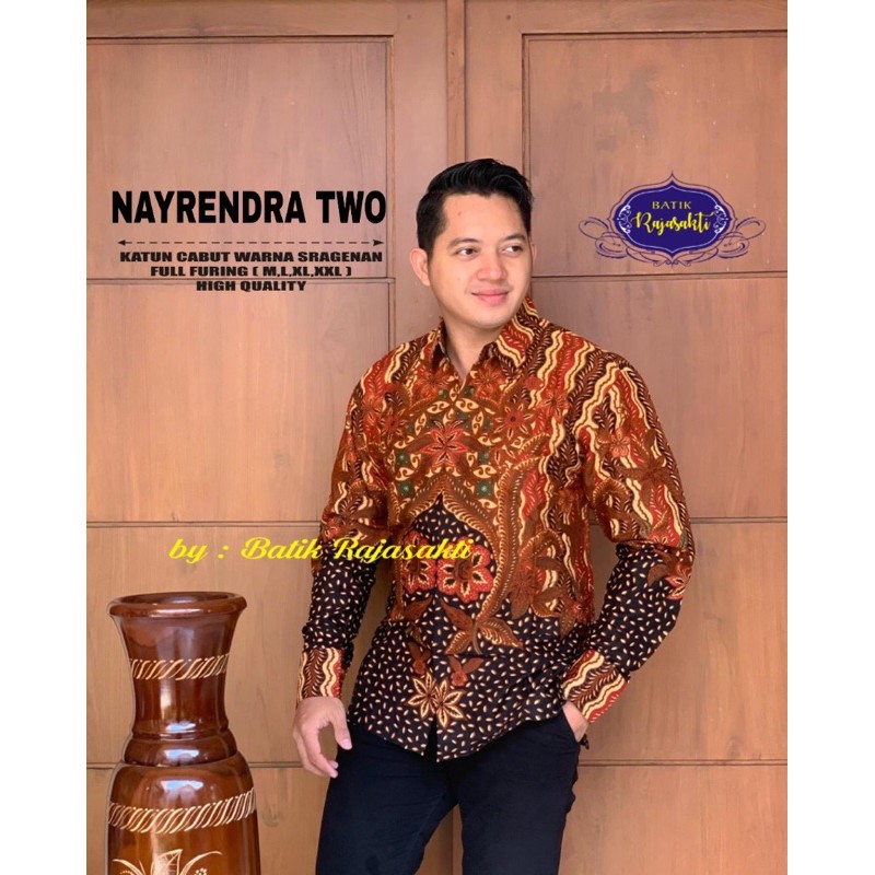 NAYRENDRA TWO BATIK PRIA FULL FURING KATUN CABUT HALUS SRAGENAN SIZE M-XXL ASLI SOLO