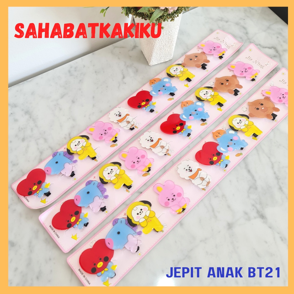 [5PCS] Jepit Rambut Anak BT21 BTS / Jepit Poni Anak Perempuan BT21 BTS