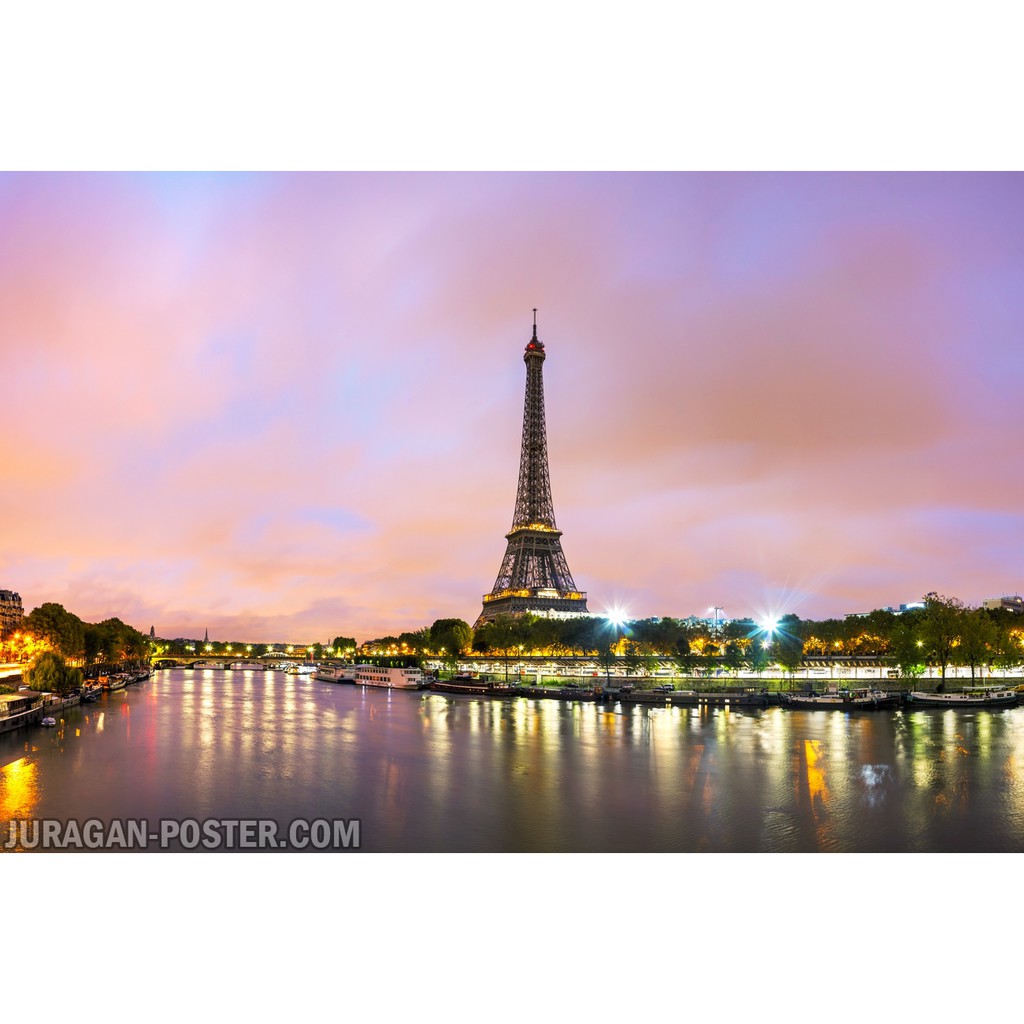 Hiasan Dekorasi Dinding Poster Pemandangan Alam Menara Eiffel 40