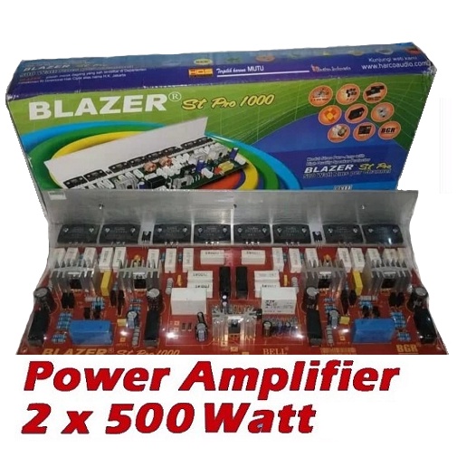 Kit Power Amplifier BLAZER 2x500W Stereo (1000W) 2 x 500 Watt + Protektor Trasistor Final Sanken