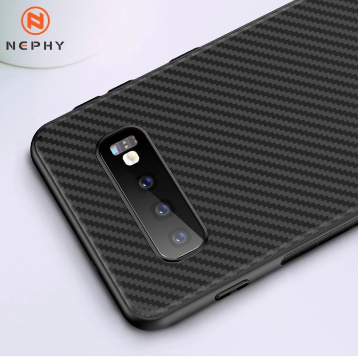 CASE SAMSUNG S10 PLUS SLIM FIT CASE CARBON ANTI PANAS