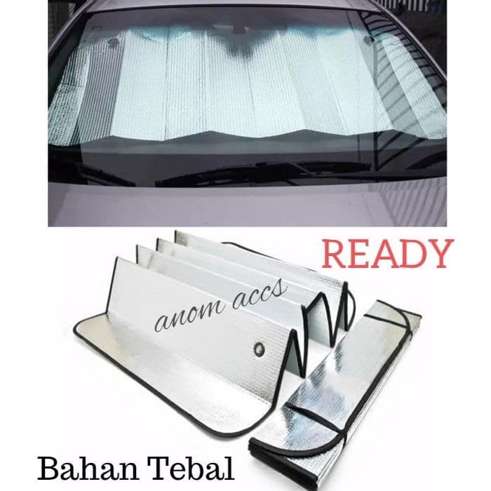 Sun Shield Cover Tutup Pelindung Penutup Matahari Kaca Depan Mobil Aluminium