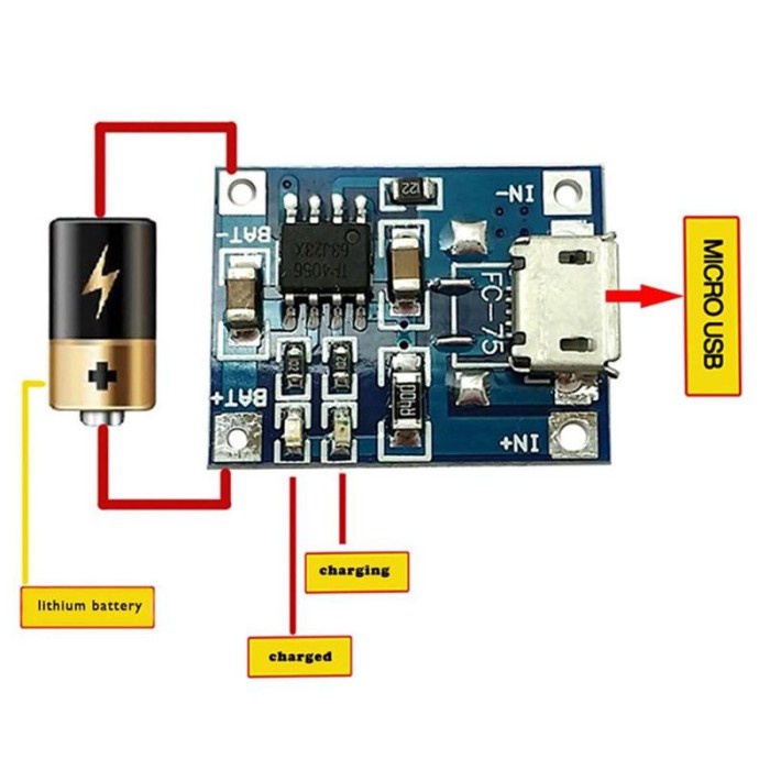 Papan Charger Baterai Lithium Micro USB TP4056