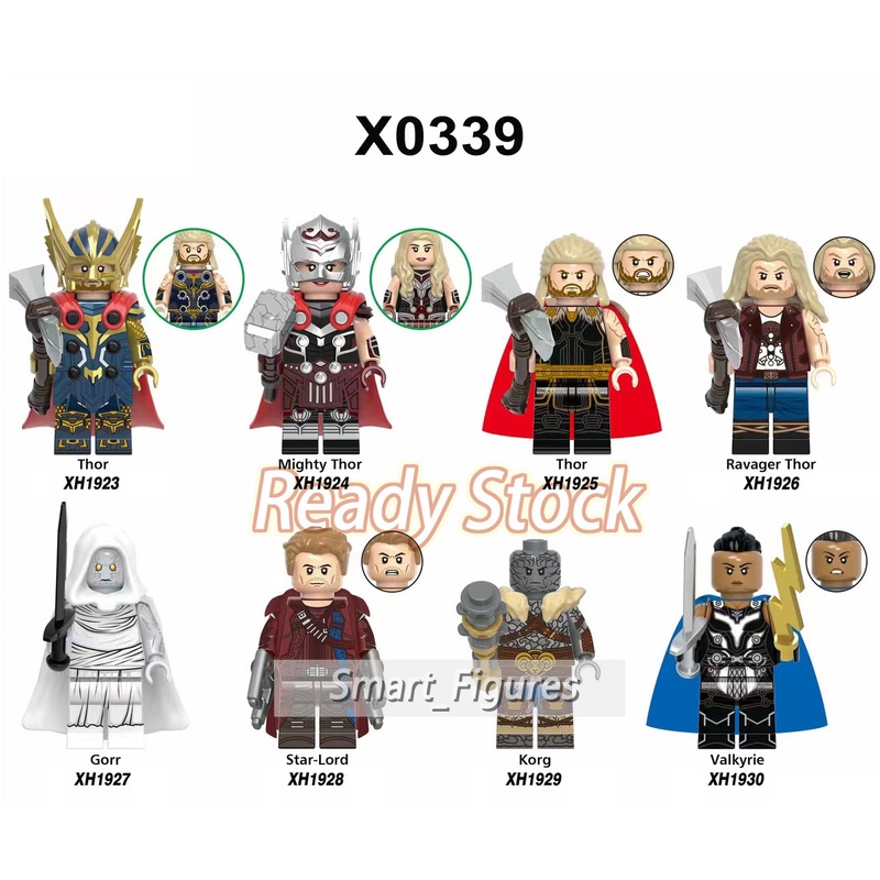 Marvel Mainan Action Figure Minifigures Thor 4 Janester Zeus Korg Valkyrie Heimdall Star Lord Untuk Koleksi