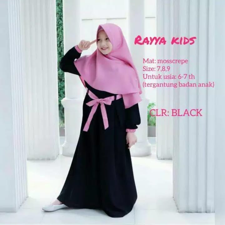 RAYYA KIDS BO KF 6 - 8 Tahun MOSSCRAPE Dapat GAMIS ANAK + KHIMAR/HIJAB MODEL KEKINIAN, TRENDY , MODIS DAN SIMPLE KIDSS  BAJU TERBARU  2022