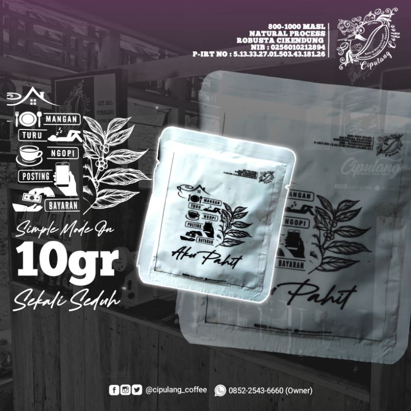 

KOPI CIPULANG | AKU PAHIT | ROBUSTA NATURAL | KOPI PULOSARI
