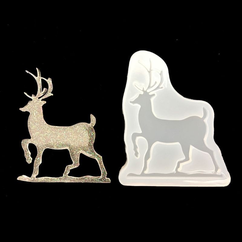 Glitter Christmas Deer Antler Elephant Elk DIY Silicone Mold Animal Resin Jewelry Making