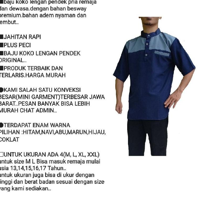 GRT.14My22ž– AL-BURDAH Baju koko kemaja lengan pendek dewasa/baju kemeja koko premium size M L XL XX