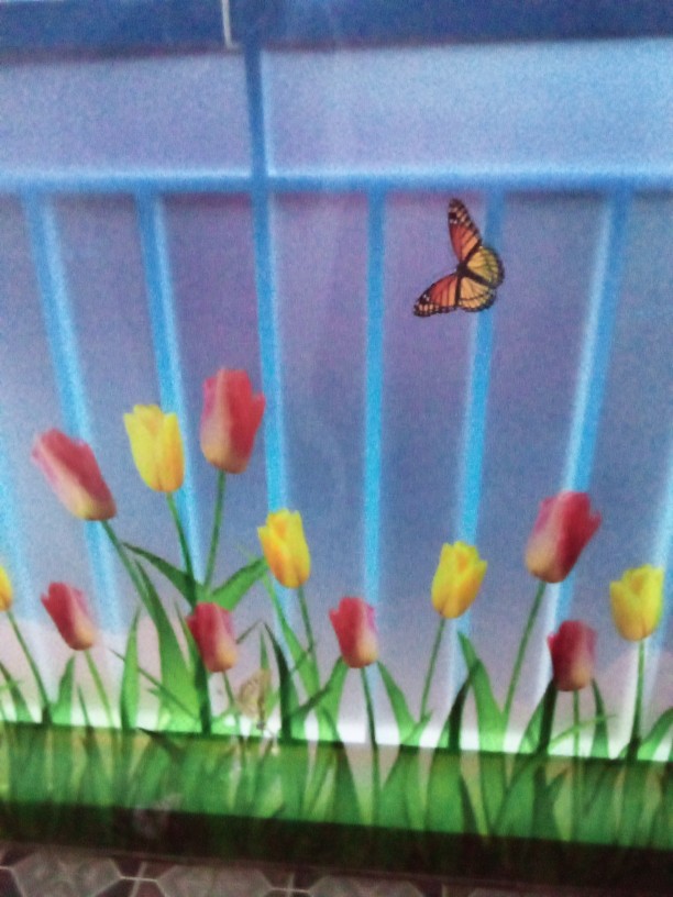 Fiber Pagar Fiber Plat  Fiber Tutup Pagar Ventilasi Lubang Angin Fiber Motif Bunga Tulip Dan Kupu2