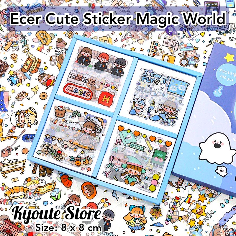 

3 pcs Sticker Lucu Cute Chibi Magic World Cartoon Sekolah Magic Scrapbook Tumblr Journal Diary Letter