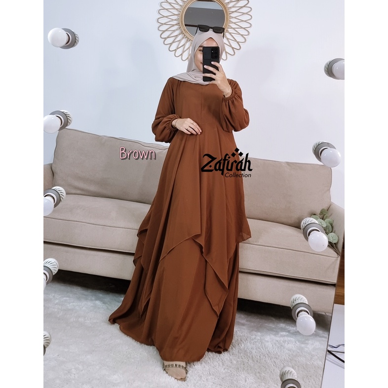 [TERMURAH] Gamis Malaysia Terbaru 2022 Aliyah Dress Ori Zafirah Collection / gamis lebaran / gamis m