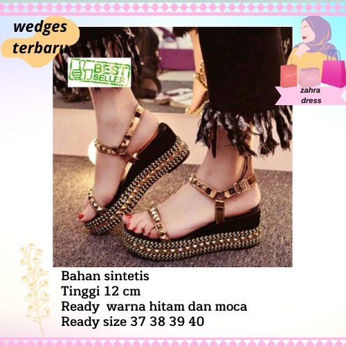 SEPATU SENDAL SANDAL WEDGES PESTA / SENDAL REMAJA WANITA--kekinian Murah
