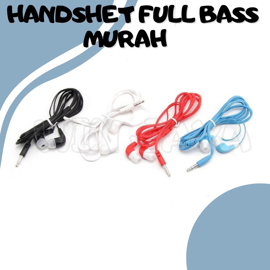 HEADSET FULL BASS NON MIC HANDSFREE UNIVERSAL EARPHONE PREMIUM MURAH