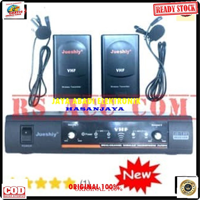 G130 MIC JUESHIY JEPIT WIRELESS SYSTEM DUAL SEPASANG MIKROPONE CONDESOR KLIP TIE BAJU KERAH PRO KARAOKE MIKROPHONE AUDIO SOUND VOKAL PROFESIONAL PRO PANGGUNG  SUARA PEKA COCOK DIGUNAKAN DI ACARA CERAMAH PIDATO MEETING DAN IMAM SHOLAT PAKAI BATERAI