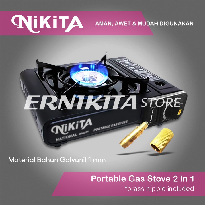 NIKITA KOMPOR GAS PORTABLE 2 IN 1 - Material Galvanil Tebal Cover Tas