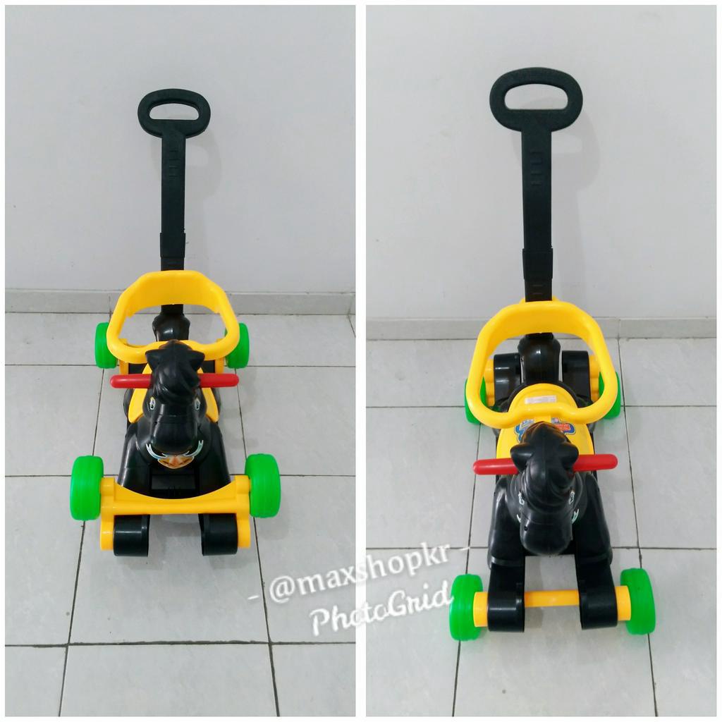 Mainan Anak Kuda Goyang Bisa Dorong  KUDA HITAM 281 MP