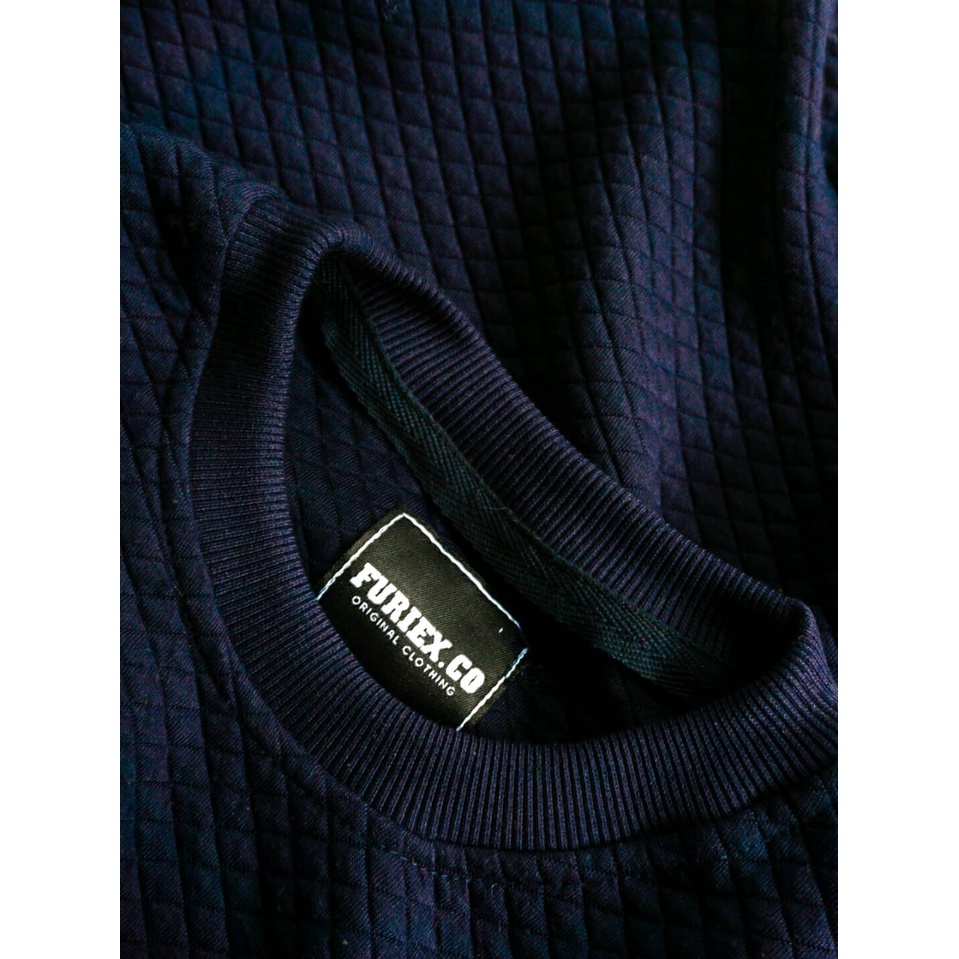 sweater Crewneck polos tekstur zigzag knitt | sweater oblong kragh kancing | cardigan pria wanita