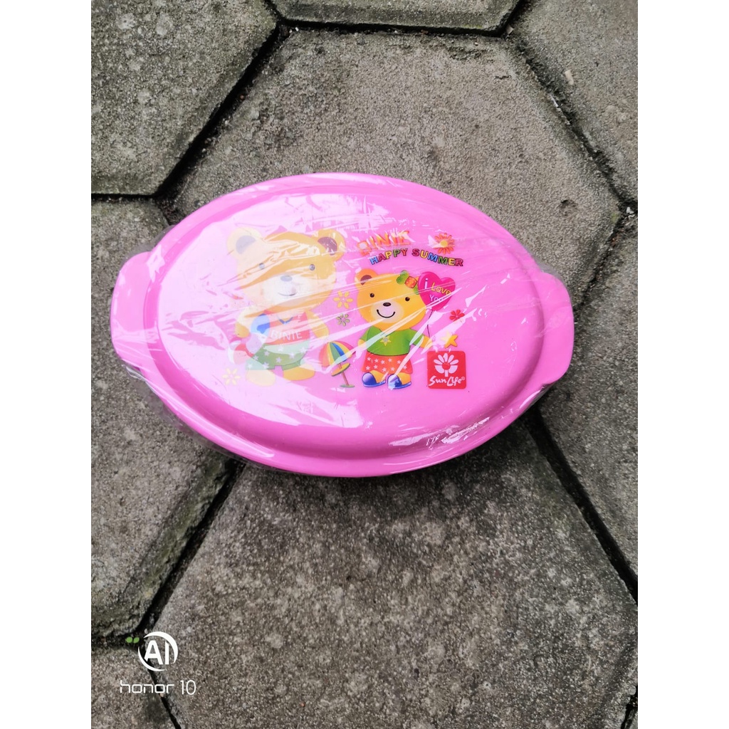 Lunch box/Tempat makan anak untuk bekal /souvenir ulang tahun merek Sunlife plastik