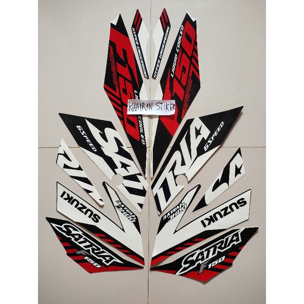striping stiker satria Fu injeksi fi 150 2021 putih hitam