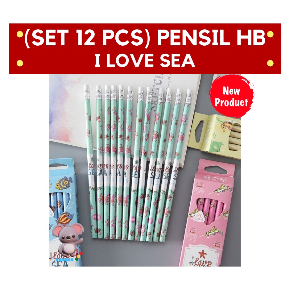 

SET Pensil Serut HB 12 Pcs I LOVE SEA