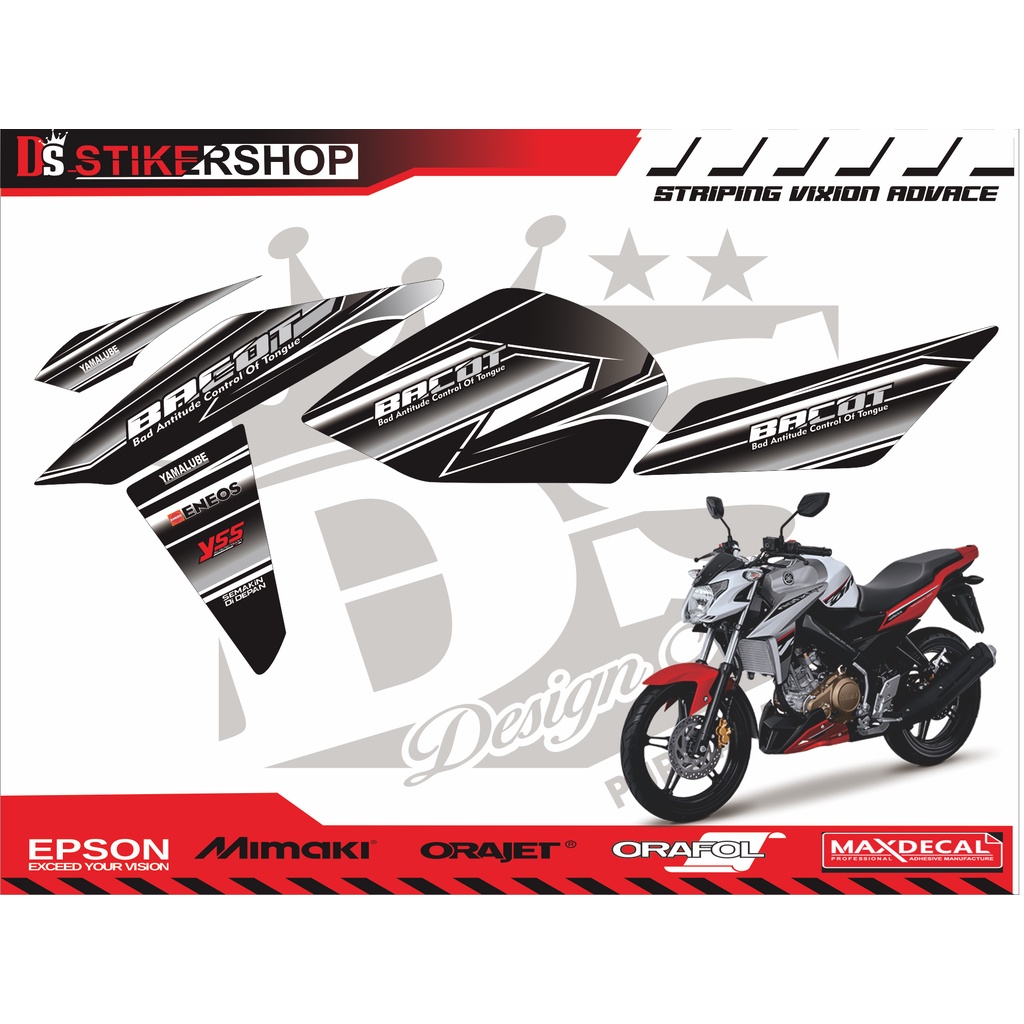 striping vixion nva/striping vixion advance/striping vixion simple lis hitam putih