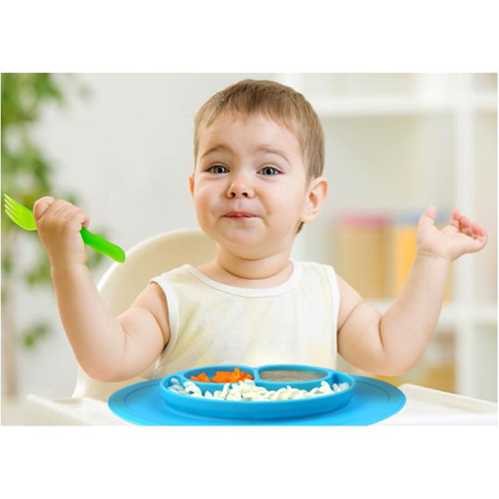 SHOPELLO - Piring Makan Bayi Silikon Anti Geser Plate Mat Tempat Makan Anak Silicone