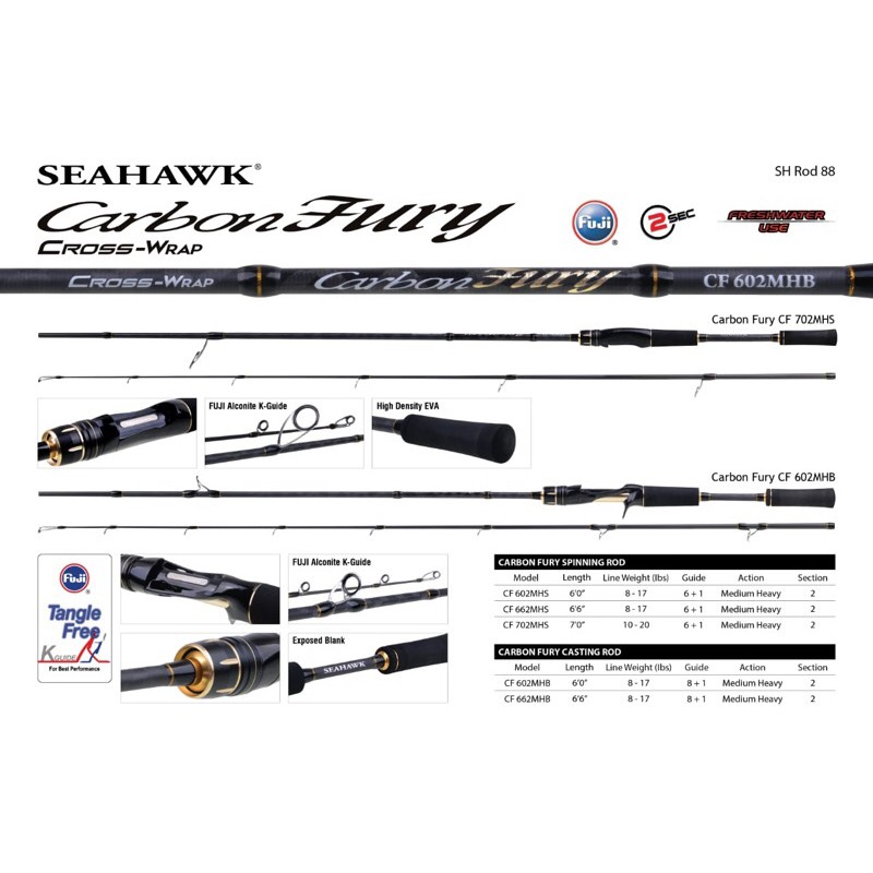 Joran  BC / Spinning Seahawk Carbon Fury CF662MHS - CF662MHB