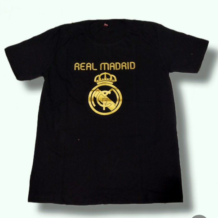 PM KAOS REAL MADRID / KAOS BOLA SUPPORTER / KAOS KOMUNITAS /TSHIRT BAJU - Hitam, S
