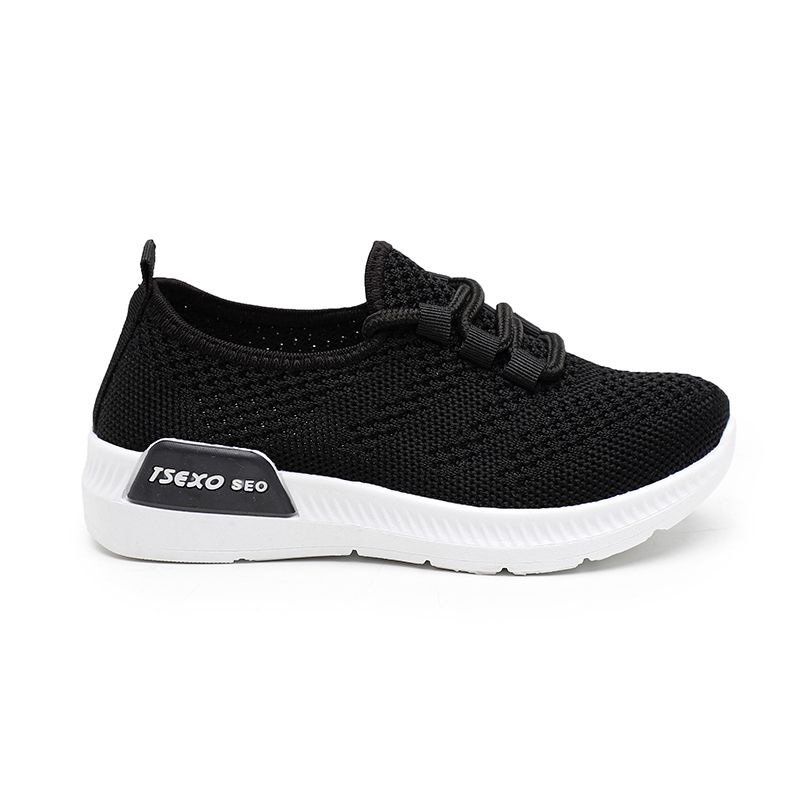 [GROSIR][COD] SEVEN_DAY SEPATU RAJUT SLIP ON SEPATU RAJUT ANAK-ANAK HITAM WM2310