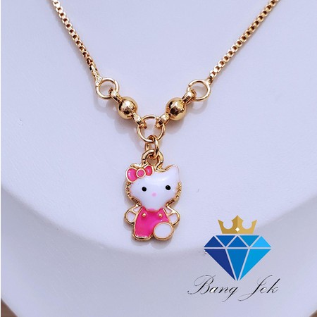 Kalung Anak Anti Luntur Model Hello Kitty Warna Gold 24K