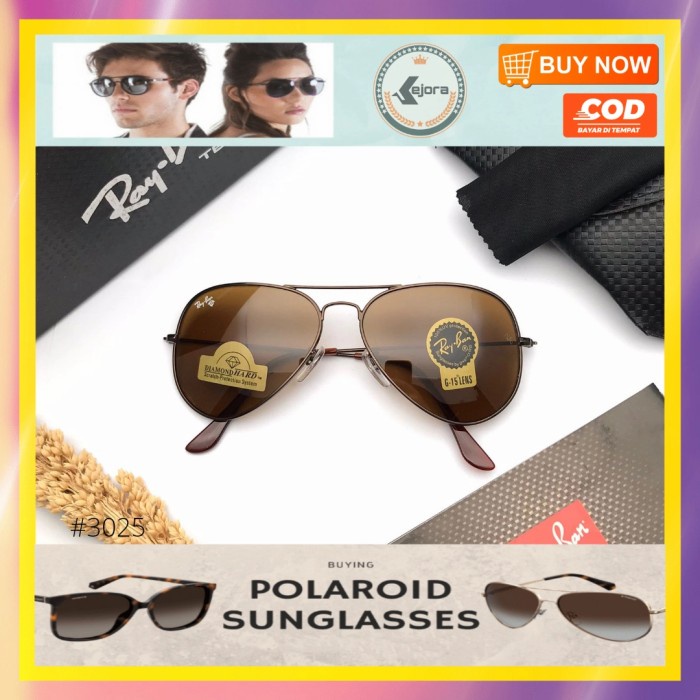 Kacamata Hitam Pria Full Set Sunglasses Aviator 3025