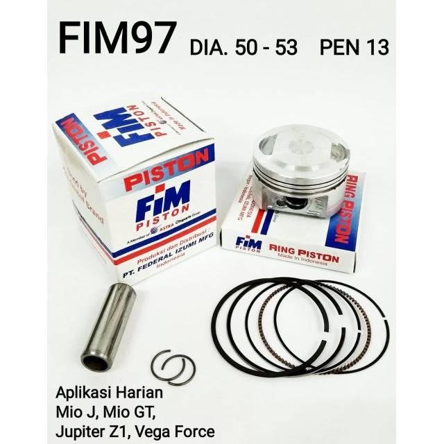Jual Piston Kit Fim Mio J Mio Gt Jupiter Z1 Vega Force Dia 50 50 25 50 5 50 75 51 51 5 52 52 5 53 Mm Pen Pin 13 Shopee Indonesia