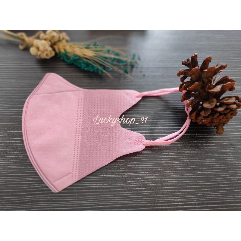 MASKER DUCKBILL HIJAB EARLOOP 3PLY /DUCKBILL HIJAB KEREN GARIS/DUCKBILL EARLOOP-Pink Earloop
