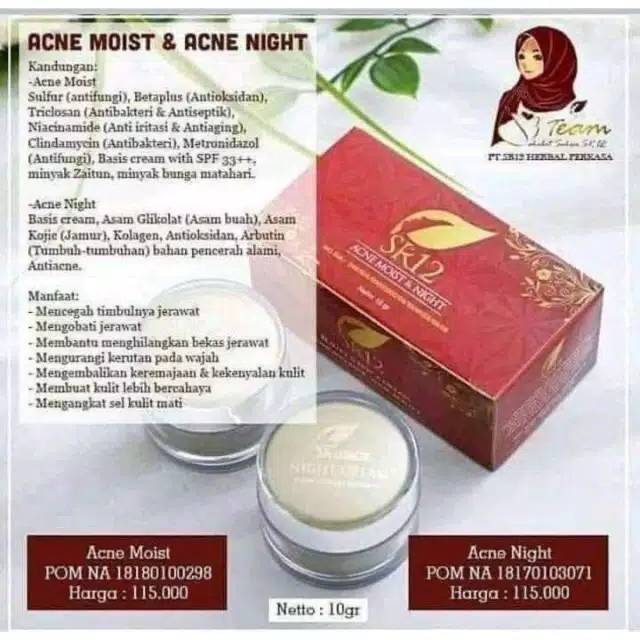 Paket Acne Moist SR12 Skin Care | membantu menghilangkan jerawat dan bekas jerawat | cream bruntus