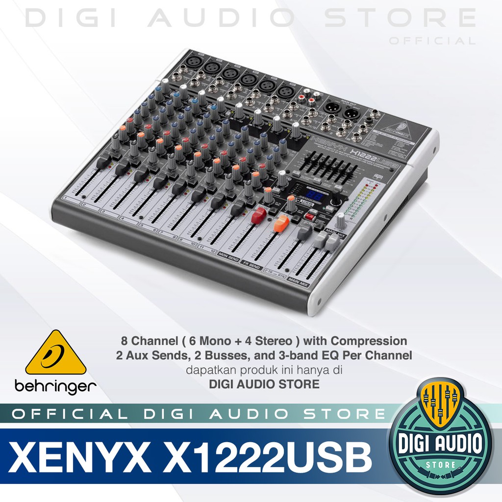 Audio Mixer Behringer Xenyx X1222 USB - 10 input channel dengan Efek dan USB Audio Interface