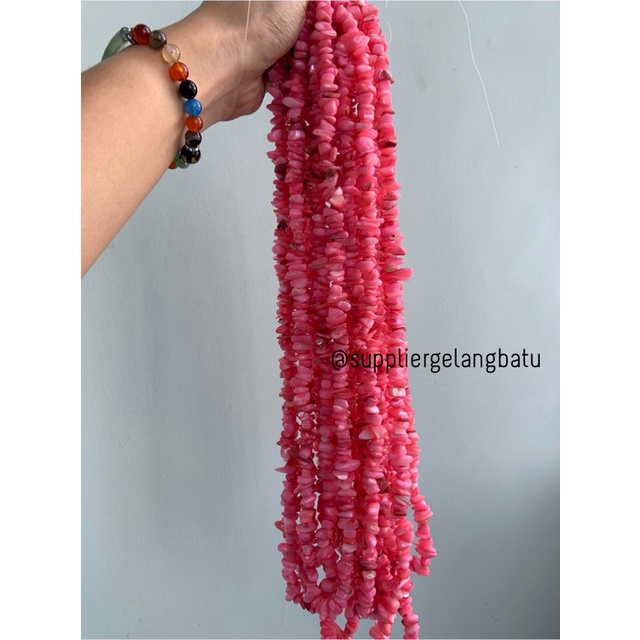 kerikil kerang pink borneo 2cm bahan batu campuran aksesoris warna