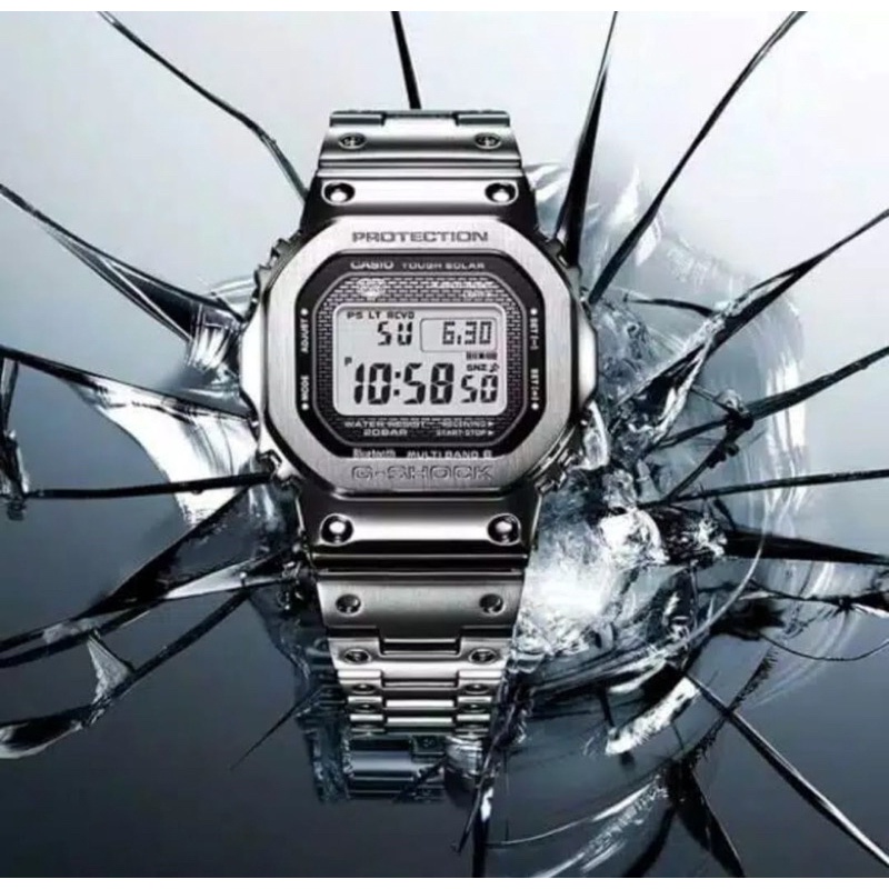 JAM TANGAN G SHOCK RANTAI GMW-6000 GMW-5000 GOLD BLACK SILVER LED LIGHT SUPER + BOX ANTI AIR