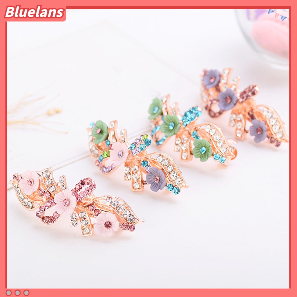 Bluelans Peacock Shape Hair Pin Flower Decor Shiny Hair Clip Tight Hair Styling Accessories