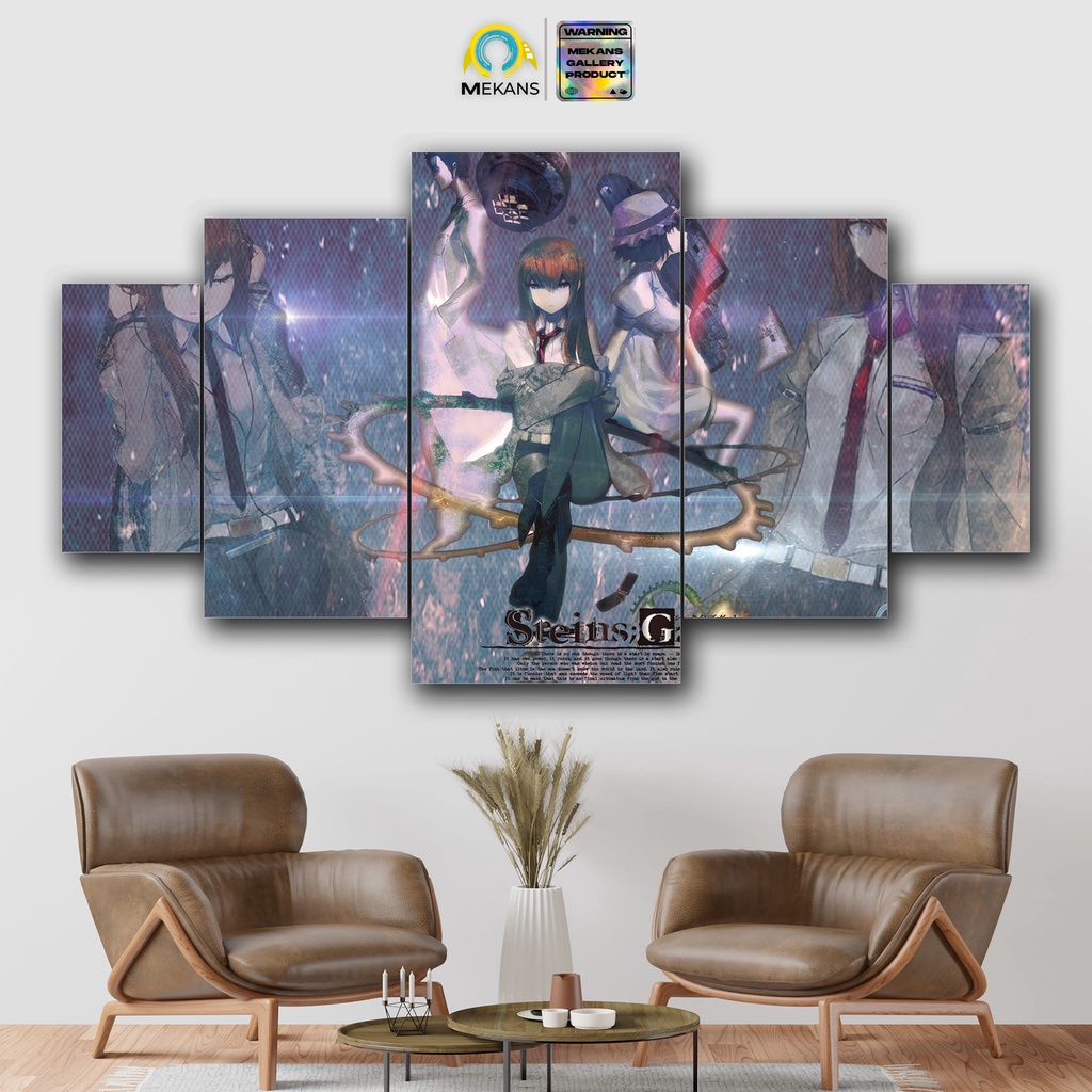 MEKANS 1 SET  Pajangan Hiasan dinding STEINS GATE MAKISE 5pcs  Poster Kayu Wall Decor