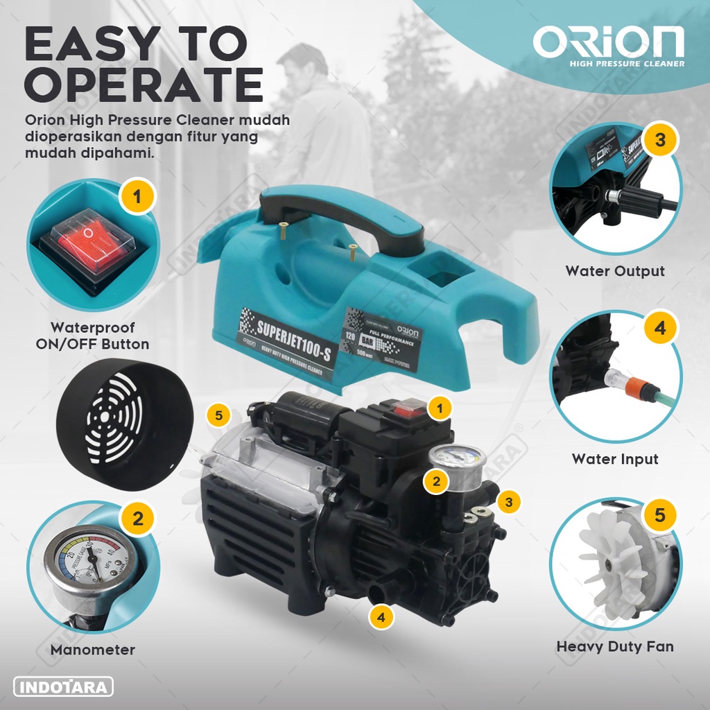 Paket Lengkap - Orion Jet Cleaner Superjet100S - 1 Foam Lance SFL100S