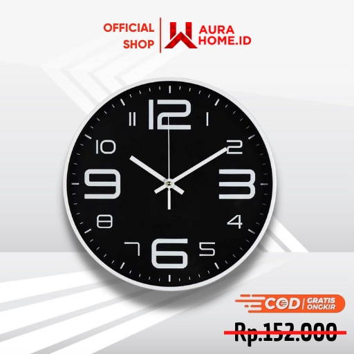 Jam Dinding Bulat Quartz Creative Design Modern / Jam Dinding Tembok Bulat Lingkaran Besar Mewah Pol