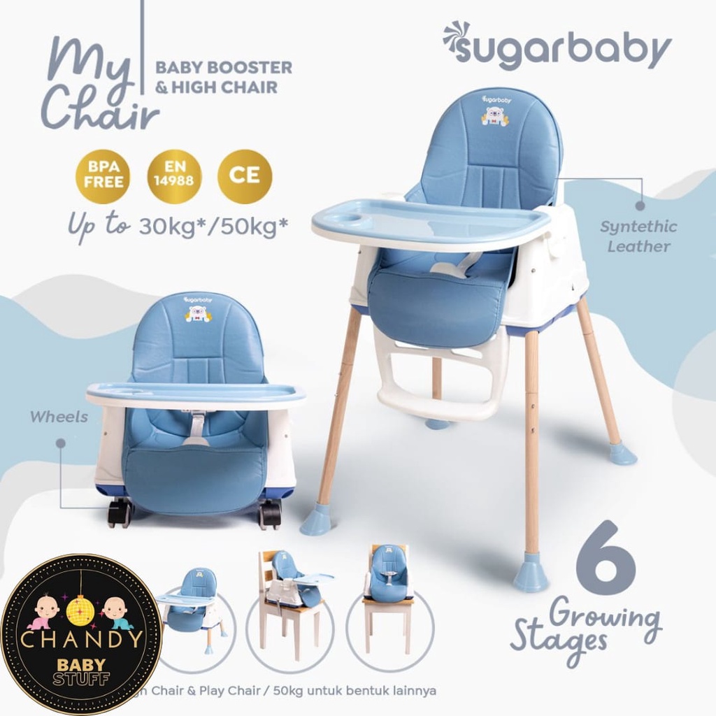 KURSI MAKAN BAYI SUGAR BABY HIGH CHAIR 6 STAGE