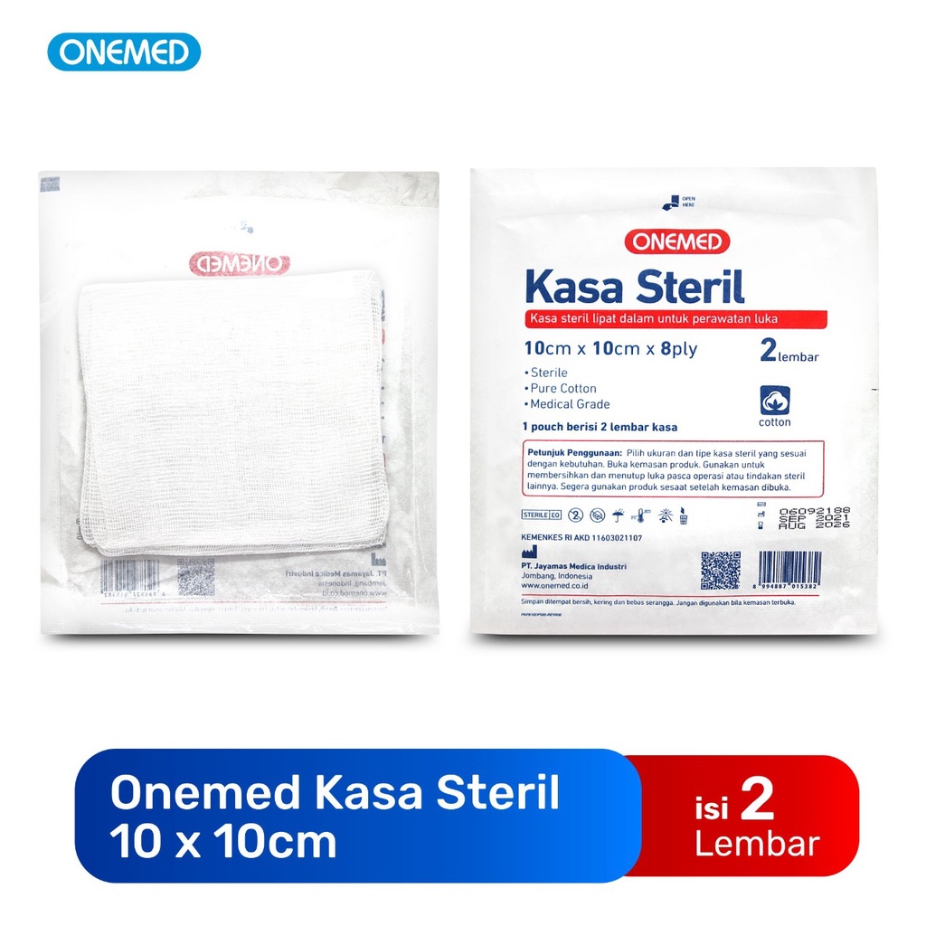 Kasa Steril 10 x 10 cm OneMed 8 ply Isi 2 Lembar