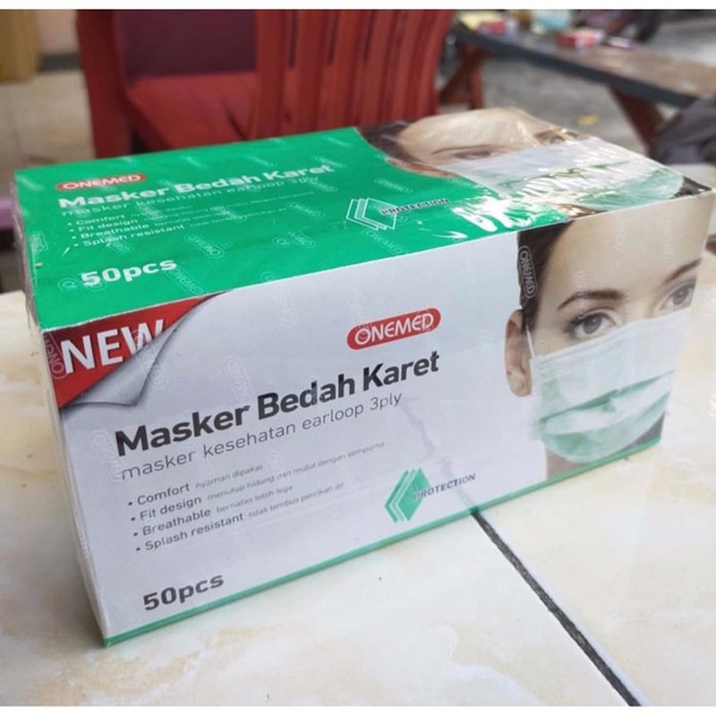 Masker karet onemed 3ply surgical /masker onemed 1 box 50pcs